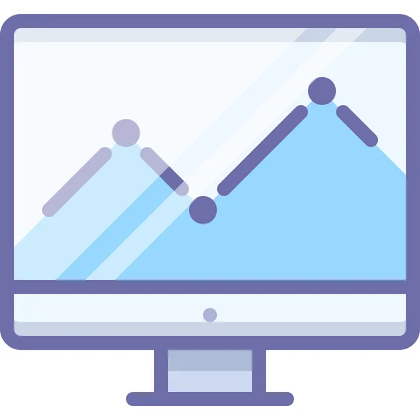 Afficher Icône Graphique Analytique Dans Style Contour Rempli — Image vectorielle