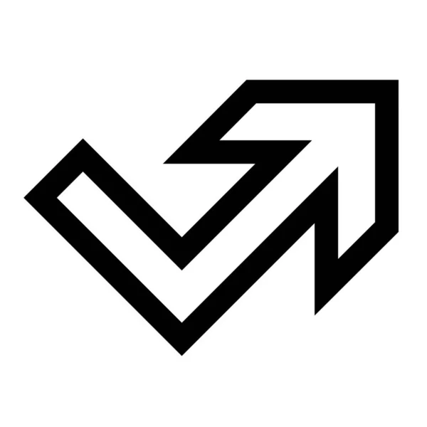 Pfeilpunkt Symbol Outline Stil — Stockvektor