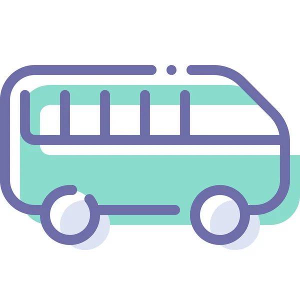 Minibús Vehículo Transporte Icono Estilo Contorno Lleno — Vector de stock