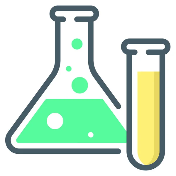 Icono Tubos Ensayo Laboratorio Estilo Contorno Lleno — Vector de stock