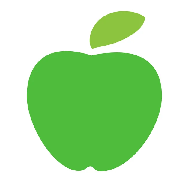 Icône Verte Pomme Fruits Dans Style Solide — Image vectorielle