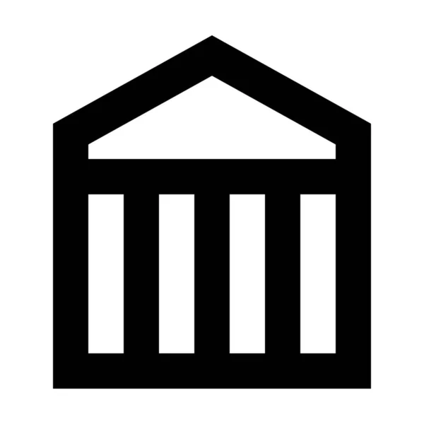 Иконка Финансирования Здания Банка Солидном Стиле — стоковый вектор
