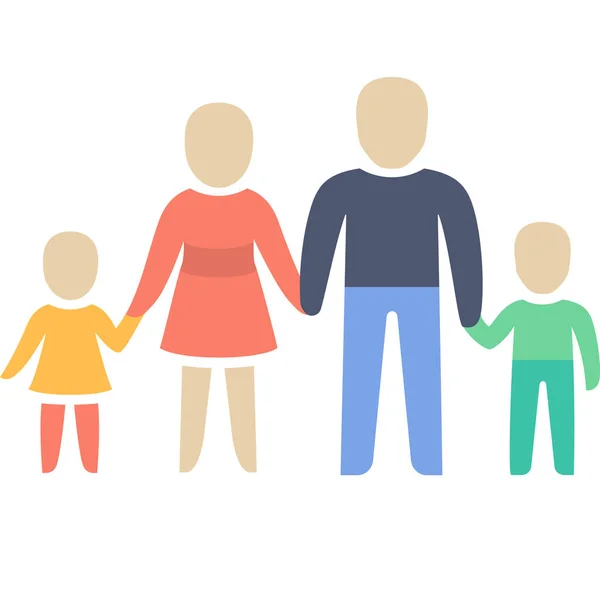 Child Children Family Icon Flat Style — 图库矢量图片