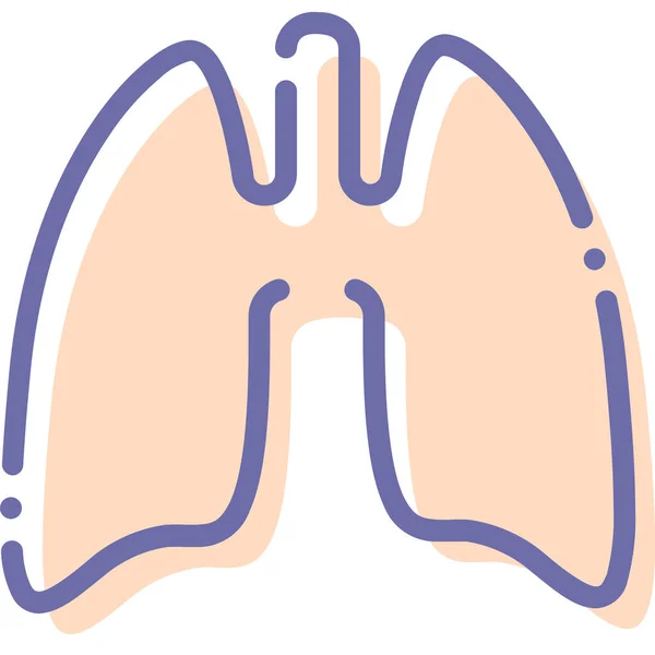 Anatomía Biología Pulmones Icono — Vector de stock