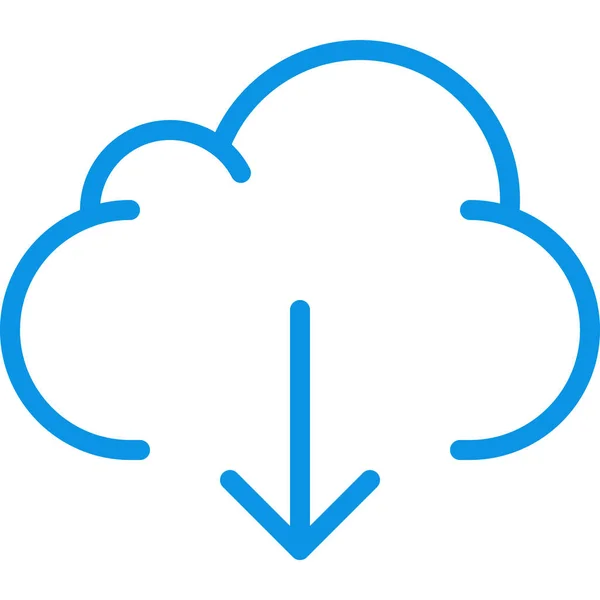 Icono Descarga Datos Nube Estilo Esquema — Archivo Imágenes Vectoriales