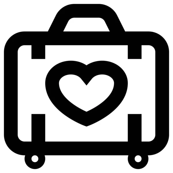 袋装行李公文包爱情与浪漫类图标 — 图库矢量图片