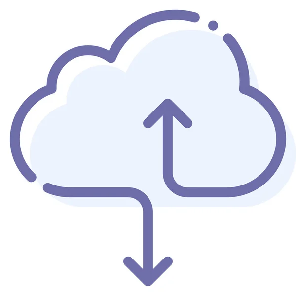 Cloud Data Hosting Ikon Infrastruktur Kategori — Stock vektor