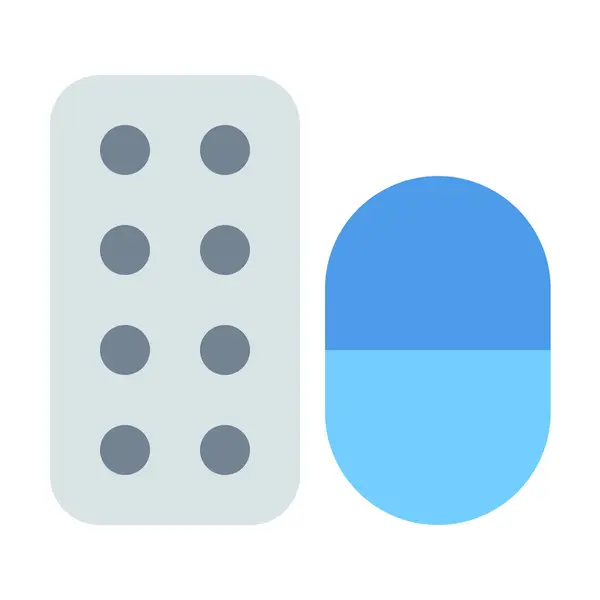 Pilules Médicaments Icône Plate Dans Style Plat — Image vectorielle