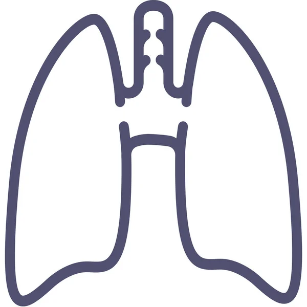 Икона Медицины Легких Анатомии Стиле Абрис — стоковый вектор