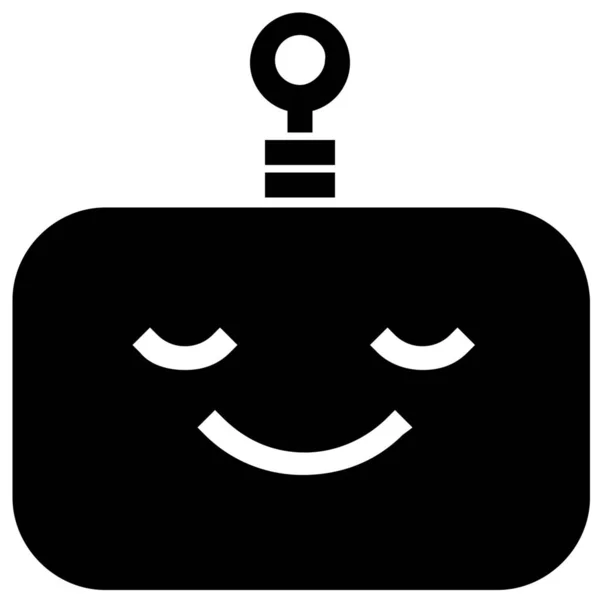 Simge Robot Gülümseme Simgesi Katı Biçiminde — Stok Vektör
