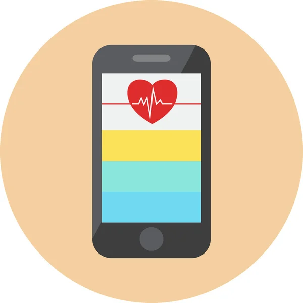 Icône Mobile Médicale Hôpital Dans Style Plat — Image vectorielle