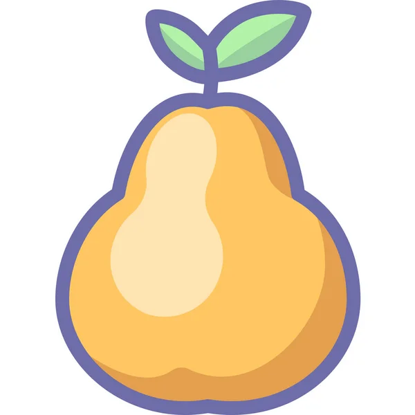 Fruit Pear Filled Outline Icon Filled Outline Style — Stockový vektor
