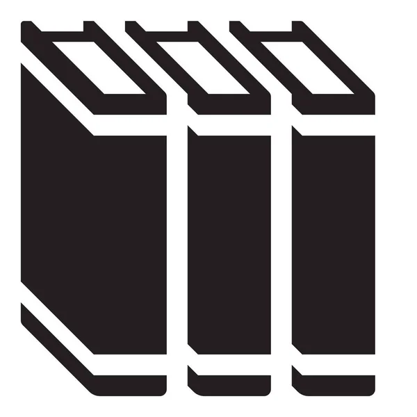 Knihovna Knih Ikona Plná Jednolitém Stylu — Stockový vektor