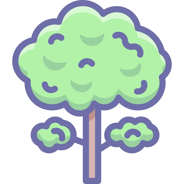 Φυσικό Δέντρο Γεμάτο Εικονίδιο Περίγραμμα Στυλ Γεμισμένο Περίγραμμα — Διανυσματικό Αρχείο