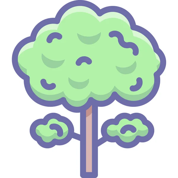 Árbol Naturaleza Icono Contorno Lleno Estilo Contorno Lleno — Vector de stock