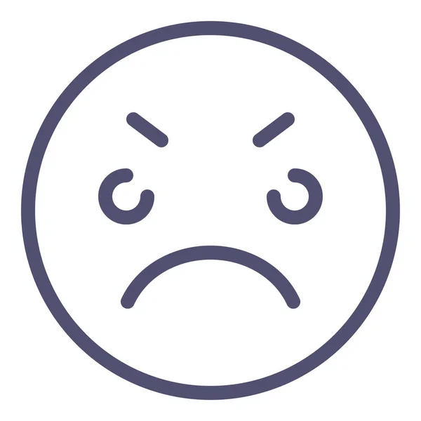 Θυμωμένο Emoji Κακό Εικονίδιο Στυλ Περίγραμμα — Διανυσματικό Αρχείο
