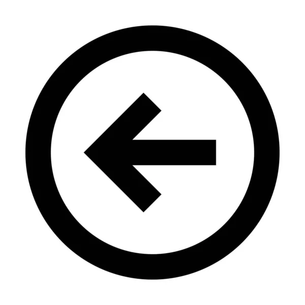 Pfeil Links Rundes Symbol Soliden Stil — Stockvektor