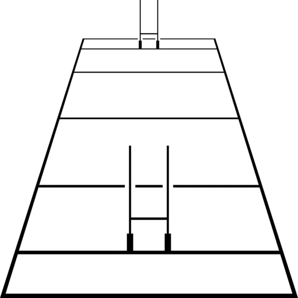 Fält Rugby Solid Ikon Solid Stil — Stock vektor