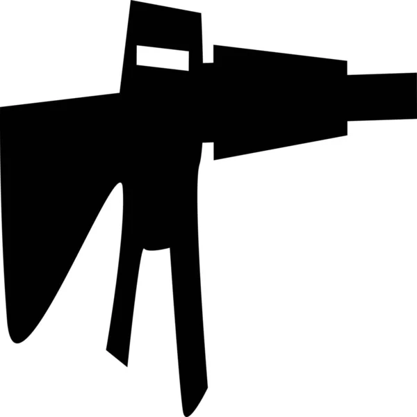 Пулемет Твердый Значок Твердом Стиле — стоковый вектор