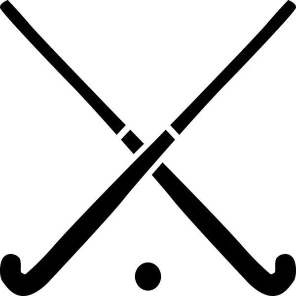 Hockey Logo Stick Icon Solid Style — Stock Vector