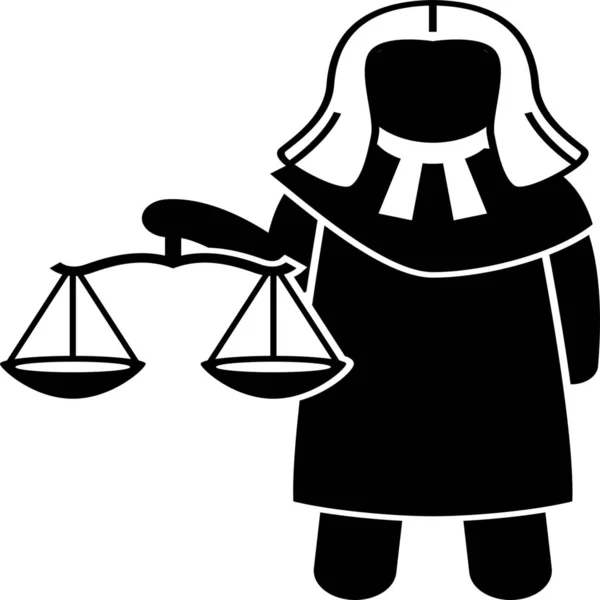 Судить Справедливость Благородная Икона Твердом Стиле — стоковый вектор