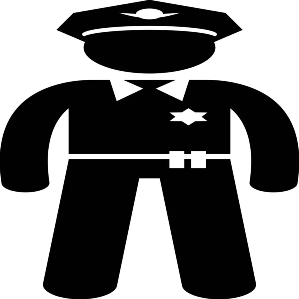 Cop Police Policeman Icon Solid Style — Stock Vector