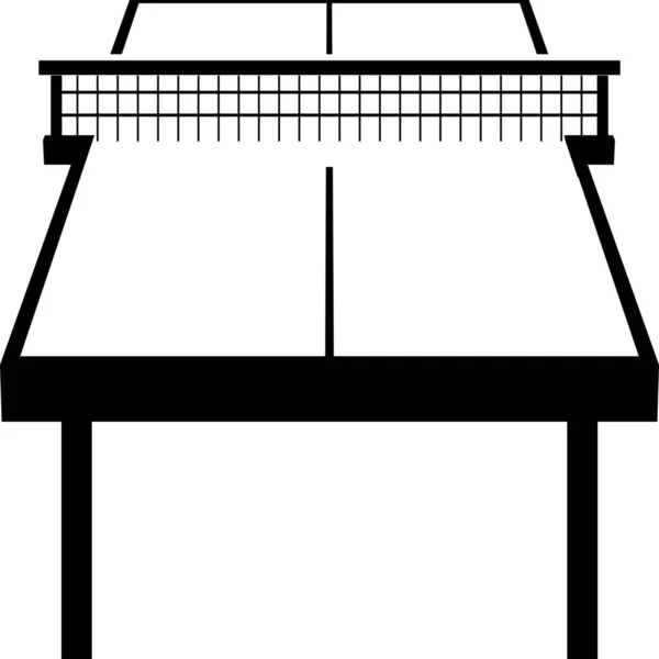 Ping Pong Tafeltennis Icoon Massieve Stijl — Stockvector