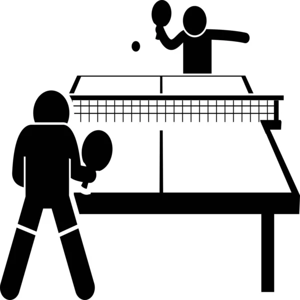 Ping Pong Jouer Icône Jeu Dans Style Solide — Image vectorielle