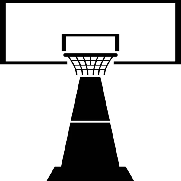 Icono Cancha Baloncesto Estilo Sólido — Vector de stock