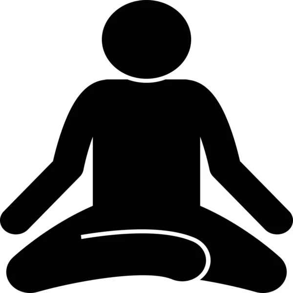 Meditovat Meditace Relaxační Ikona Pevném Stylu — Stockový vektor