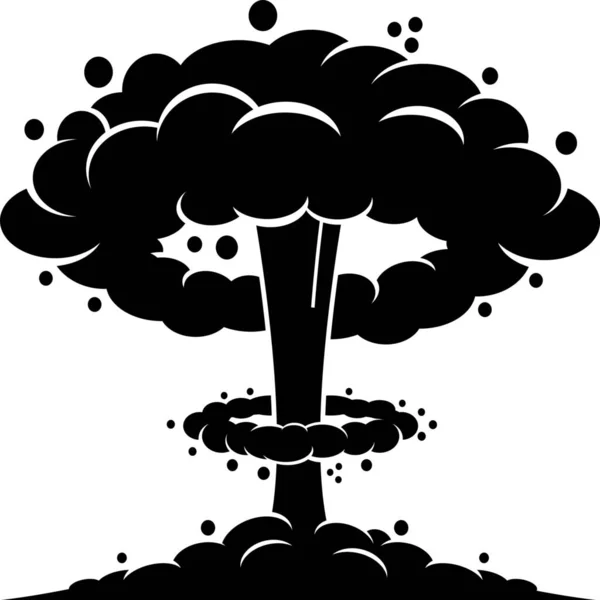 Бомба Икона Ядерной Войны Твердом Стиле — стоковый вектор