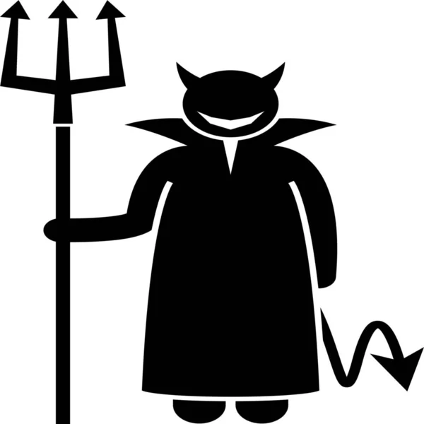 Diablo Tenedor Satanás Icono Estilo Sólido — Archivo Imágenes Vectoriales