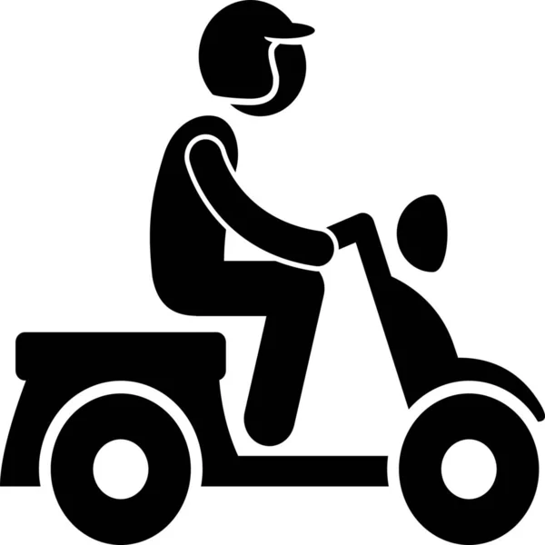 Motocykl Motocyklowy Ikona Stylu Solid — Wektor stockowy