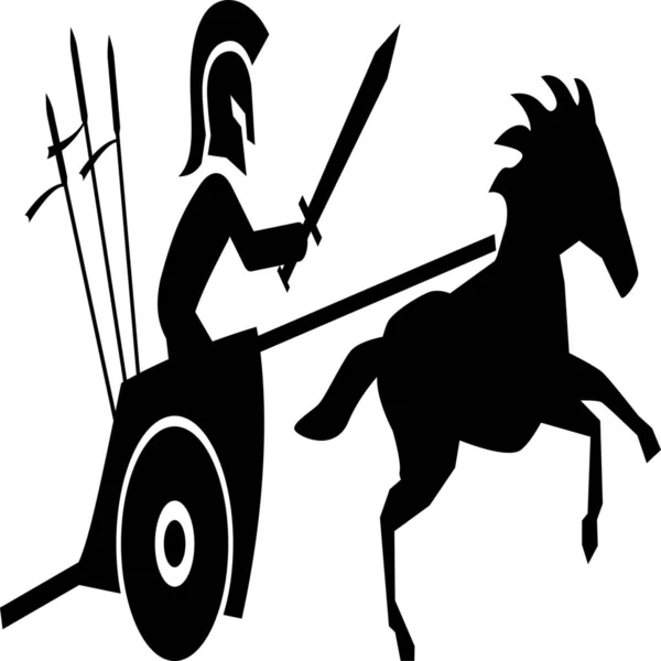 Icono Gladiador Carro Ataque Estilo Sólido — Vector de stock