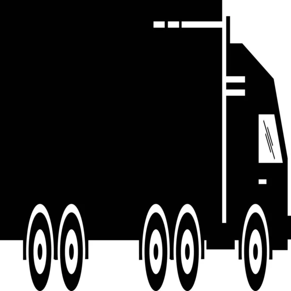 Trailer Truck Solid Icon Solid Style — Stock Vector