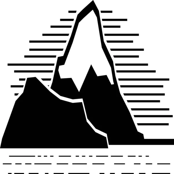 Icono Montaña Hielo Frío Estilo Sólido — Archivo Imágenes Vectoriales