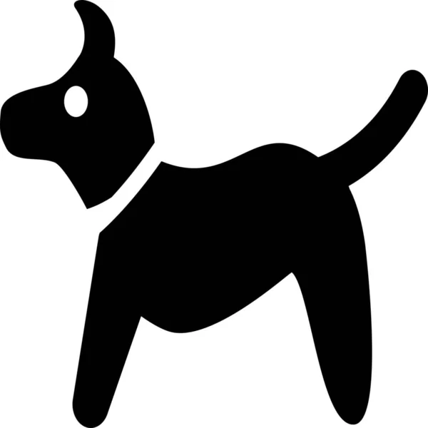 Animal Doggy Ikone Soliden Stil — Stockvektor