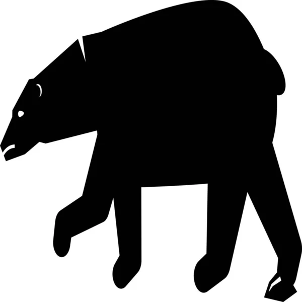 Oso Polar Oso Sólido Icono Estilo Sólido — Vector de stock