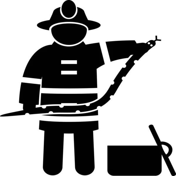 Animal Attraper Pompier Icône Dans Style Solide — Image vectorielle