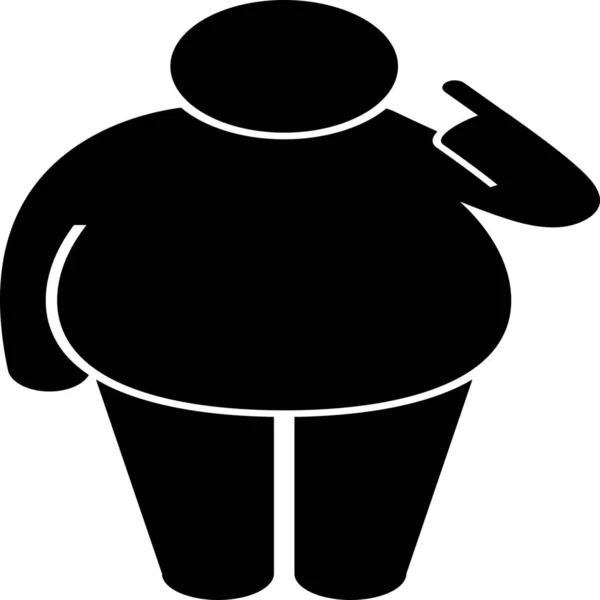 Tłuszcz Się Człowiek Ikona Solidnym Stylu — Wektor stockowy