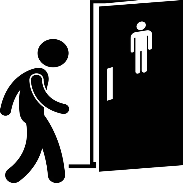 Male Man Toilet Icon Solid Style — Stockový vektor