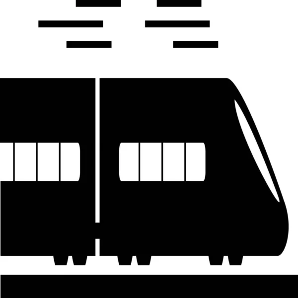 Bullet High Speed Rail Icon Solid Style — Stok Vektör