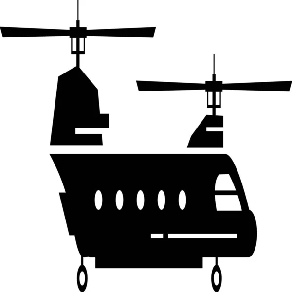 Cargo Helicopter Military Icon Solid Style — 图库矢量图片