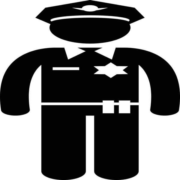 警察官のアイコンをソリッドスタイルで — ストックベクタ