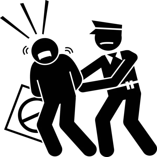 Arrest Catch Police Icon Solid Style — Stockvector