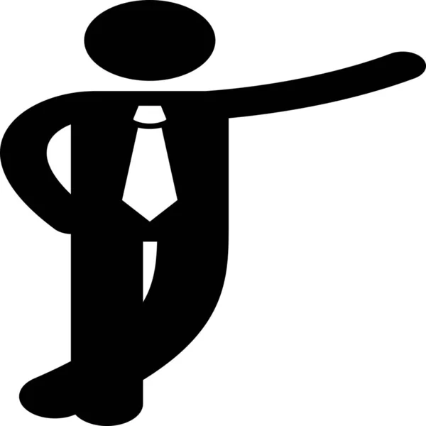 Businessman Cool Posture Icon Solid Style - Stok Vektor