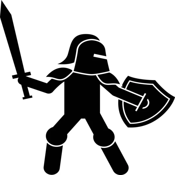 Armor Knight Shield Icon Solid Style — Stock Vector