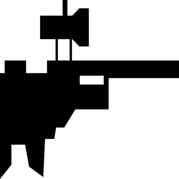 Значок Снайпера Винтовки Твердом Стиле — стоковый вектор