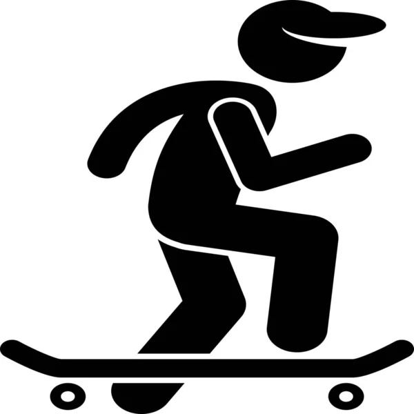 Skate Skate Skate Ícone Skate Estilo Sólido — Vetor de Stock