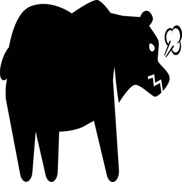 Bear Solid Animals Ikone Solid Style — Stockvektor